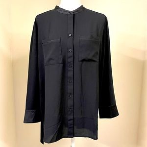 NWT Black Satin Trim Tunic